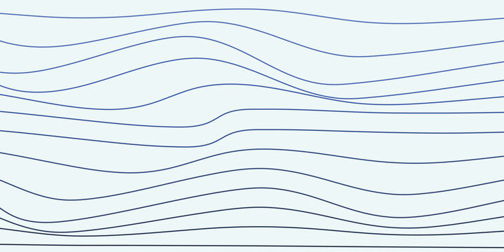 Abstract Wavy Lines Pattern on Light Blue Background.