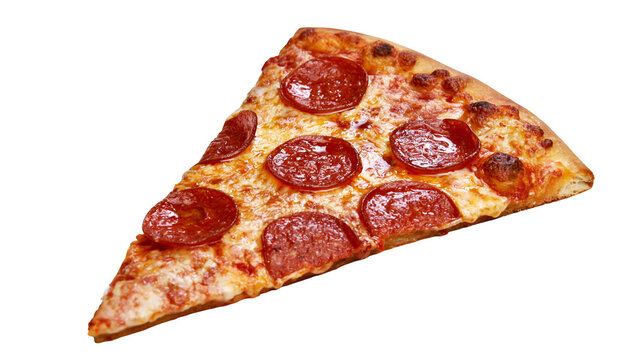 Pepperoni pizza slice with melted cheese and crispy crust