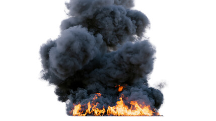 Black smoke plume with orange flames © Elvin
