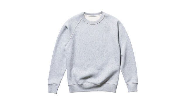 Light grey marled crewneck sweatshirt with raglan sleeves