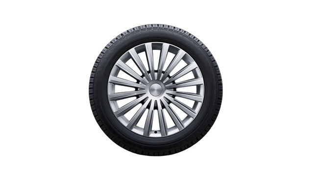 Car wheel with alloy rim and tire