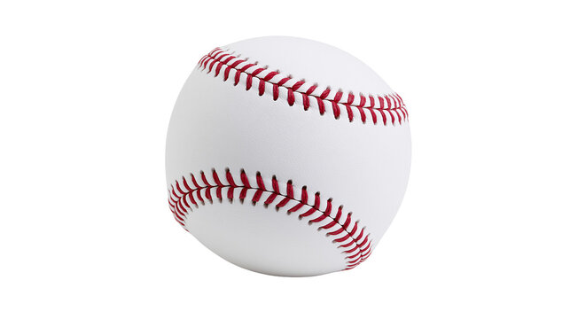 White baseball with red stitching