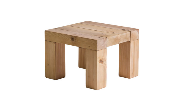 Simple wooden stool with four square legs