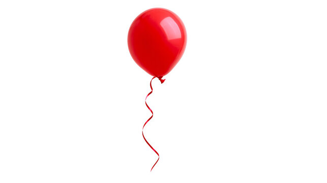 Red balloon with curly ribbon