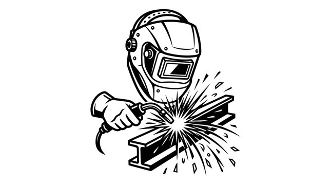 robot cyborg head vector illustration futuristic space helmet technology design wellding