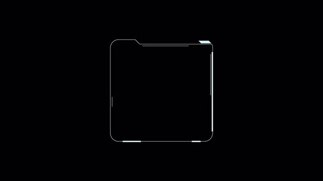 Abstract Digital Square Loading Animation on Black Background.