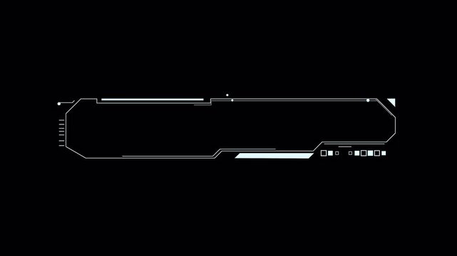 Futuristic HUD digital lower third element animation with alpha channel.