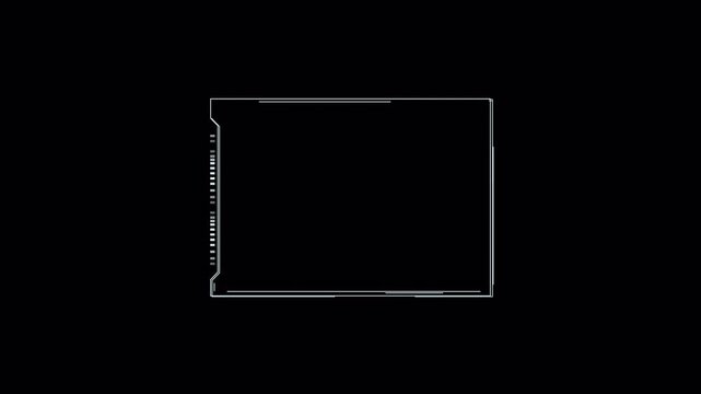 Minimalist Digital HUD Frame Element with Glitch and Scanline Effects.