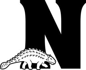 Unique dinosaur letter n design © Vexels