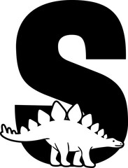 Cute dinosaur letter design with silhouette style t-shirt design © Vexels