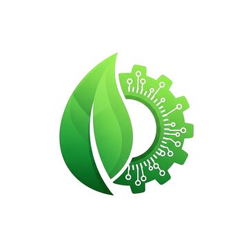 Green leaf with binary code pattern and dollar signs.