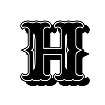 Unique vintage h letter design