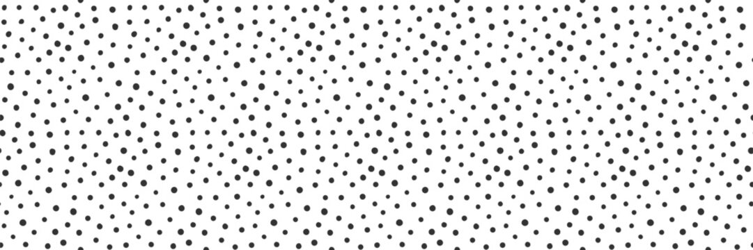 Dot background seamless with pattern polka black and doodle texture white. Irregular organic abstract with cute random patern and vector geometric small. Baby scattered dot with spot tiny pattern.