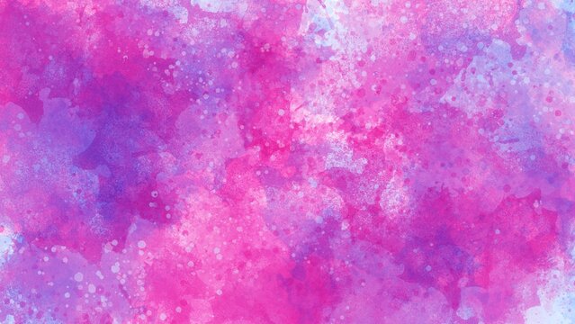 Beautiful blend of violet, magenta, and light blue watercolor splashes. The artistic background shows a seamless mix of cool and warm tones with water bleeding effects, ideal for galaxy-themed designs