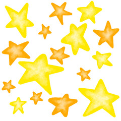 Obraz premium set of golden stars digital drawing