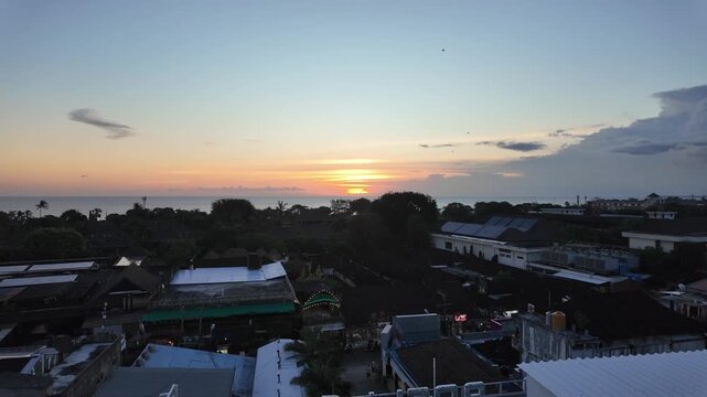 scenic sunset in kuta on bali