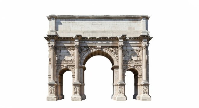 Arch of Constantine, Rome - Ancient Roman Triumphal Arch on White Background