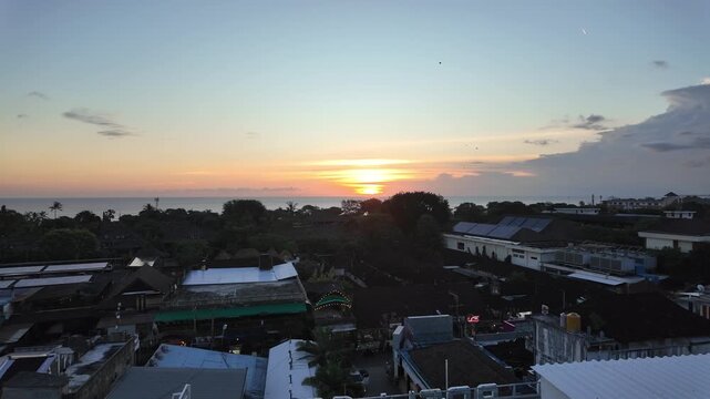 scenic sunset in kuta on bali
