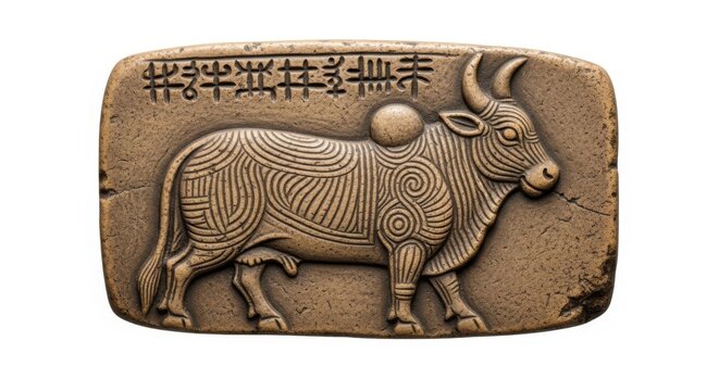 Indus Valley Civilization Bull Seal Ancient Artifact with Script