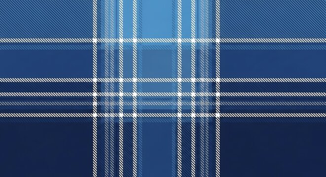 A blue and white plaid pattern on a square-shaped background