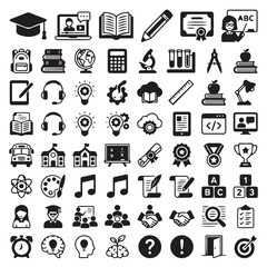 Comprehensive education and school icon set for academic projects with education © Kuhinur