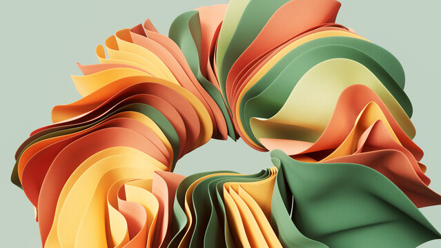 Abstract ribbon torus in earth tones