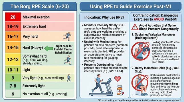 Borg RPE Scale Chart for Guiding Exercise Intensity and Monitoring Heart Rate