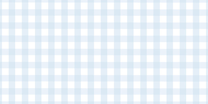 Classic Light Blue and White Gingham Pattern Background, Two-Tone Pastel Plaid Design for Fabric, Textile, Wallpaper and Picnic Decor.