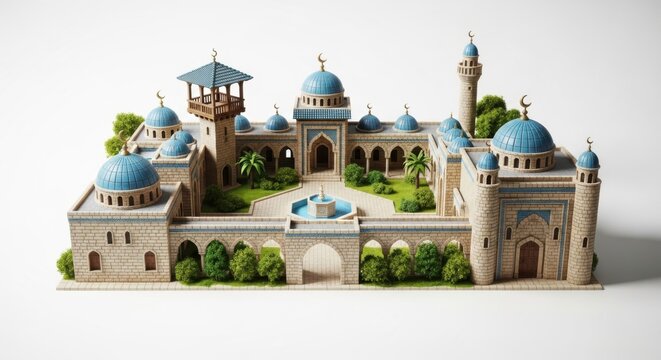 Miniature Islamic Mosque Architecture Model Miniature Building Diorama
