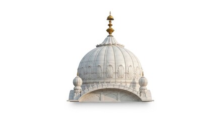 Obraz premium White Marble Dome Temple Architecture Isolated on White