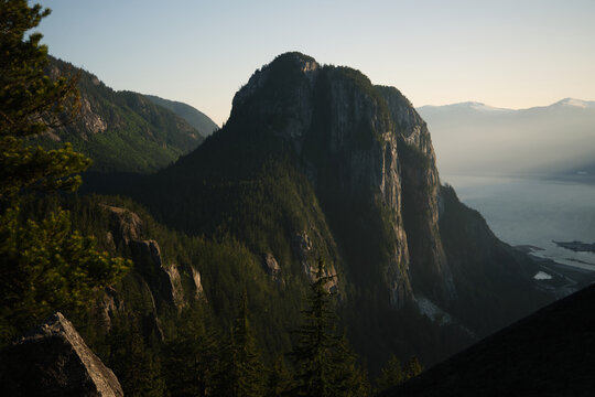 A view of the Stawamus Chief in Squamish, BC