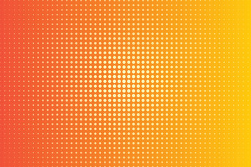 Obraz premium Halftone pattern with a gradient background, transitioning from vibrant, orange to bright, yellow tones