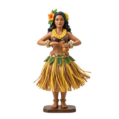 Traditional Hawaiian hula dancer figurine, isolated on transparent background © PNG Lab