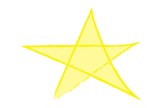 Bright Yellow Star Shape on White Minimalist Background Illustration
