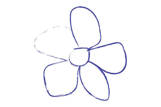 Minimalist line art flower illustration with abstract petals and center