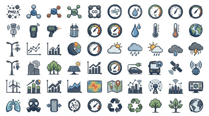 Obraz premium Collection of Technology and Science Icons and Symbols.