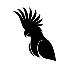 Elegant black cockatoo silhouette vector icon graphic with cockatoo, silhouette © aaa
