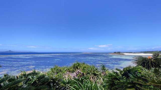 View to Beautiful Sea and Island in Sunny Day