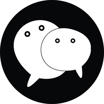 DHAKA, BANGLADESH - JUNE 17, 2026: Illustrative vector icon of WeChat messaging social media app logo on a black circle button.