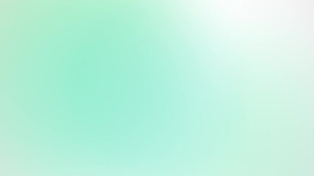 Gradient Background Abstract Light Mint Green and Soft Teal Aura Design on White. Seamless Loop, 4K Video