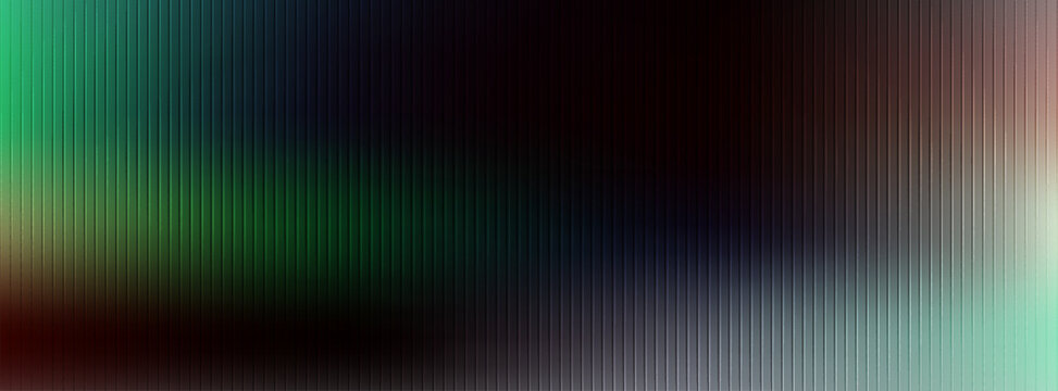 Abstract dark multicolored gradient background banner with fine vertical lines, moody deep green blue and red mesh linear parallel stripes vector.