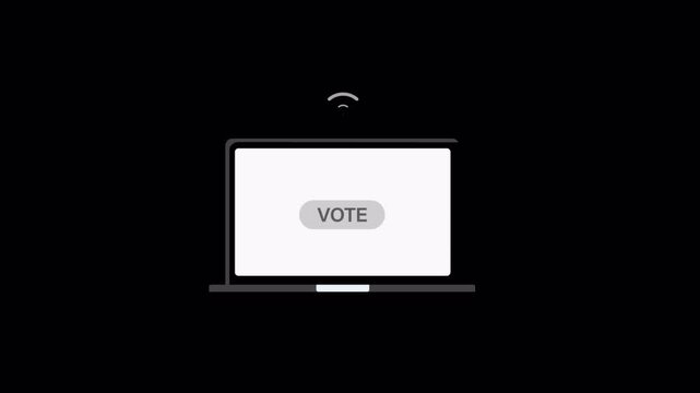 4k Online Voting. E-Voting, Digital Elections Concept Animation Video - Transparent