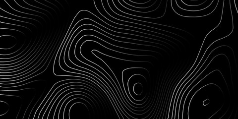 Monochrome topographic map contour lines abstract background with topography abstract elevation geographic background minimalist geography cartography monochrome structure geometry © MOHAMAD