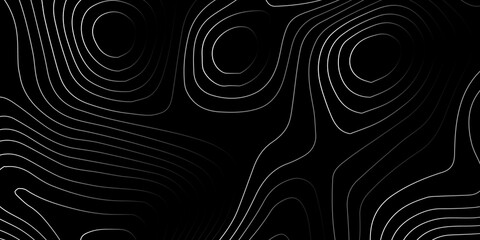 Abstract topographic map contour line pattern on black background with topographic abstract background minimalist elevation geography cartography visualization geometric monochrome structure © MOHAMAD