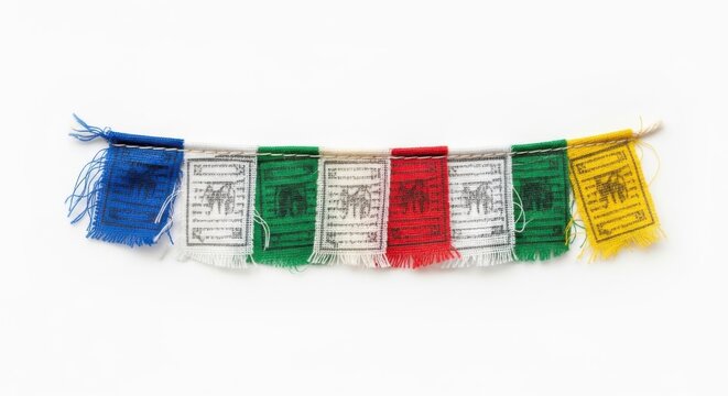 Tibetan Prayer Flags String Banner, Buddhism Belief, Meditation, Spiritual, Outdoor Decor