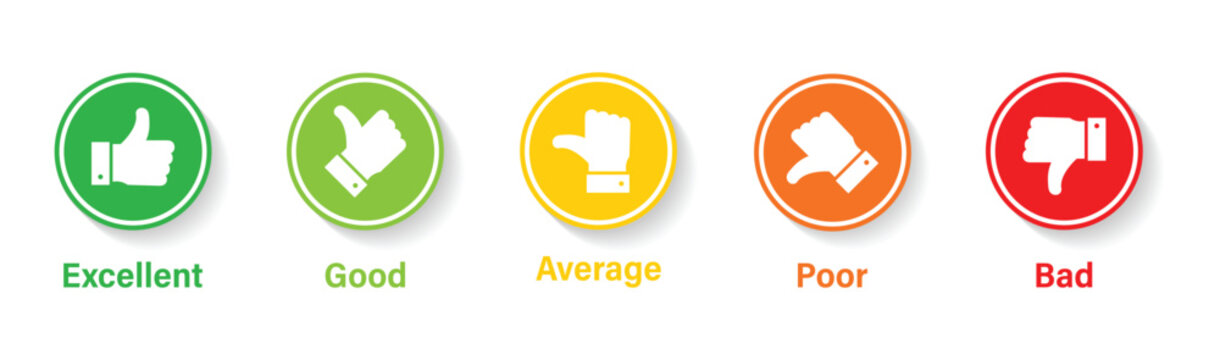 Set of rating thumb icon set. Thumbs up, down and sideways symbol icon set. Thumbs up icon. Feedback and rating thumbs up and thumbs down icon set.