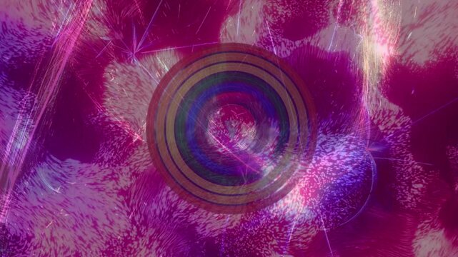 Abstract purple background with rotating concentric circles and light