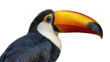 Obraz premium Toco Toucan bird with large colorful beak and blue eye