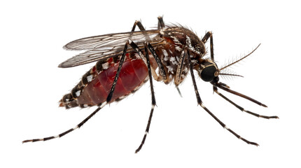 Mosquito blood filled disease carrying insect with PNG isolated on transparent background for research use © Inkartia