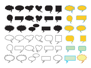 Fototapeta premium collection of diverse speech bubble shapes and styles for communication concepts